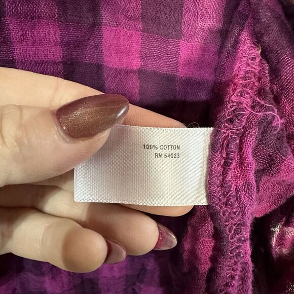 Old Navy Womens Pearl Snap Western Shirt Size Small Pink Plaid Rodeo - Picture 5 of 7